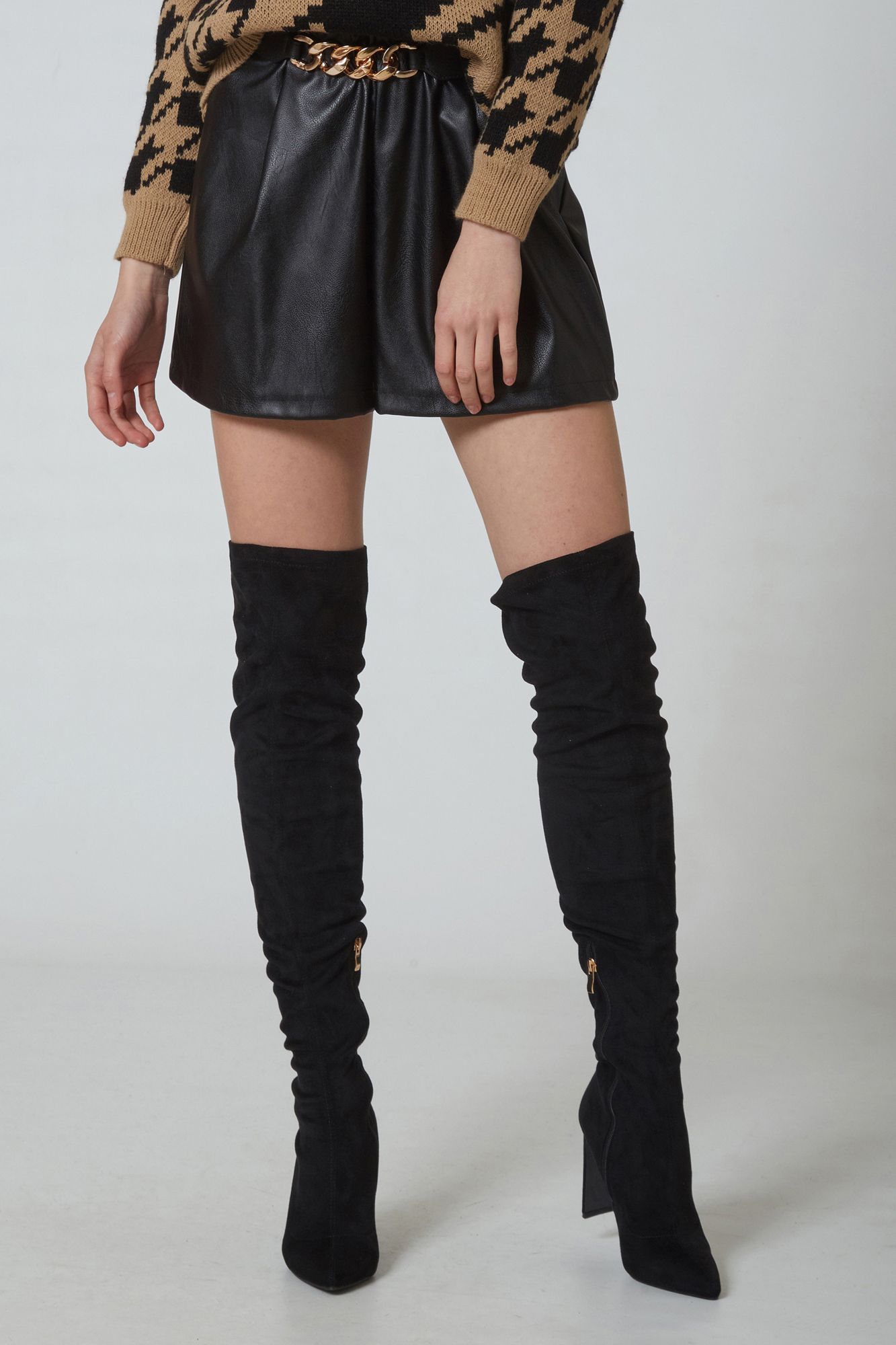 Eco leather σορτς
